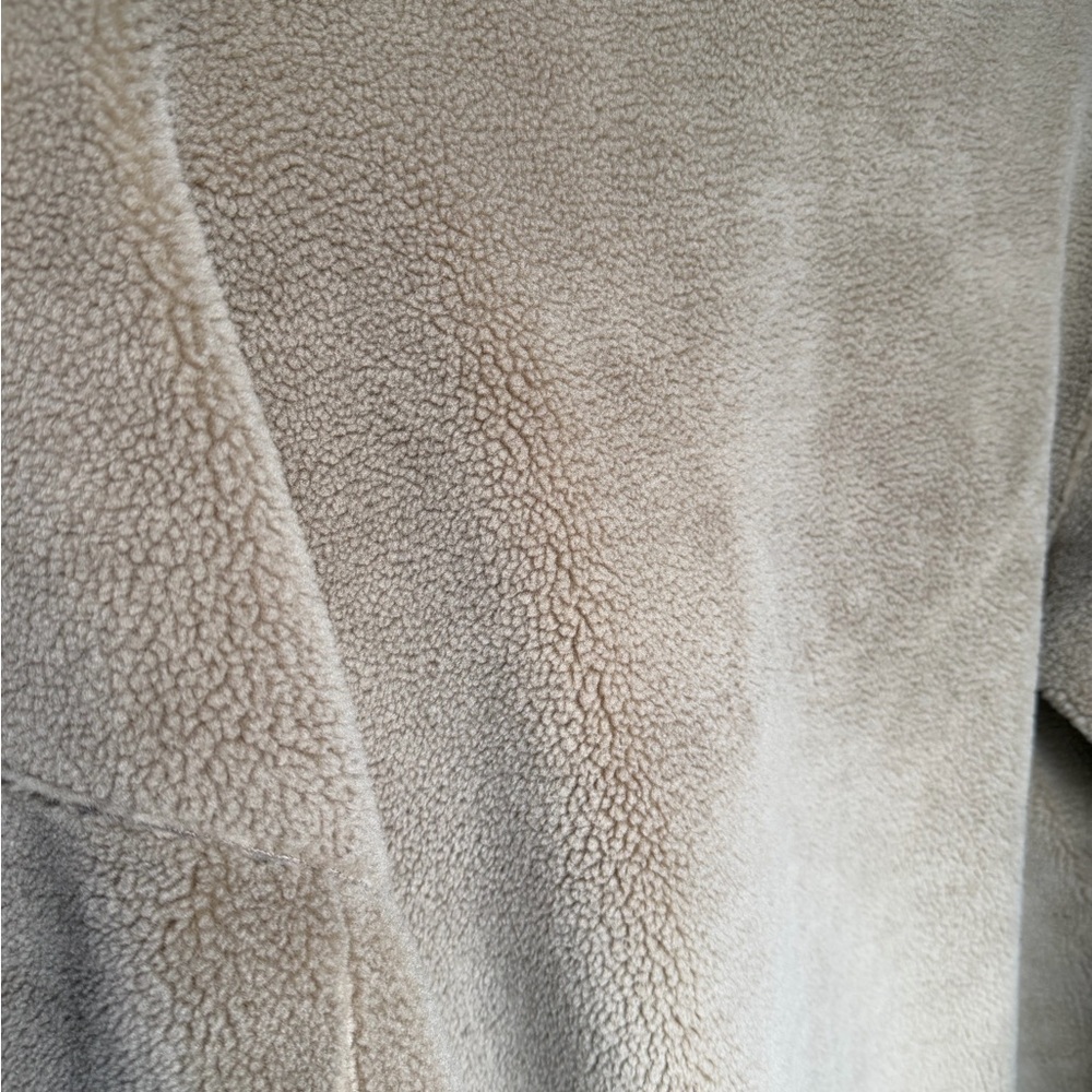 Topshop Taupe Sherpa Zip Coat with Contrast Trim - Picture 3 of 3